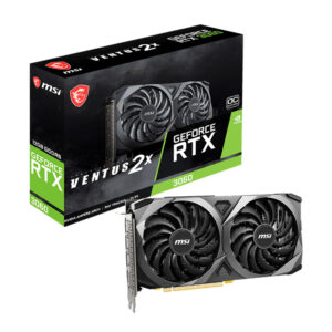 VGA MSI Video Card Nvidia RTX 3060 VENTUS 2X 12G OC GDDR6, 192-bit, GPU 1680MHz (Boost 1807MHz), RAY TRACING, 1xHDMI, 3xDP, CRRTX3060VENTUS2X12GOC