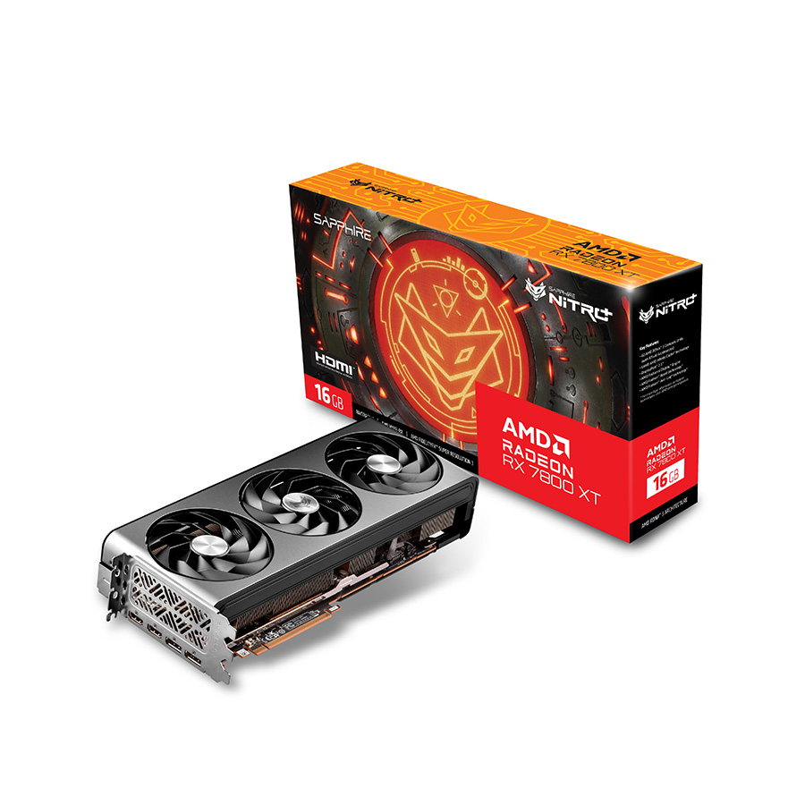 VGA SAPPHIRE NITRO+ AMD RADEON™ RX 7800 XT GAMING OC 16GB GDDR6 DUAL HDMI / DUAL DP LITE 11330-01-20G
