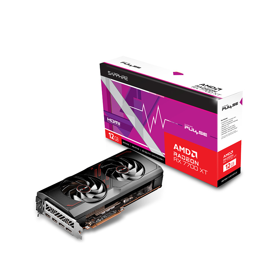 VGA SAPPHIRE PULSE AMD RADEON™ RX 7700 XT GAMING 12GB GDDR6 DUAL HDMI / DUAL DP LITE 11335-04-20G