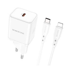 USB punjač sa kablom 1m Type-C to iPhone/lightning BOROFONE BN6 PD20W Type-C set white