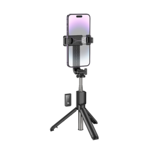 Stativ tripod selfie stap za mobitel do 7" + daljinski bluetooth BOROFONE BY11 Happy live broadcast black