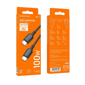 USB kabal 1m BOROFONE BX93 Super power 100W fast charging data Type-C to Type-C black