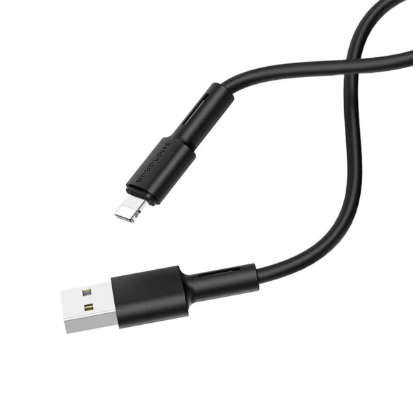 USB kabal BOROFONE  BX31 Soft silicone charging data cable 1m, 2,4A for iPhone/lightning black