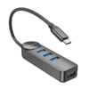USB HUB Type-C BOROFONE DH5 Erudite 4 port black, USB3.0