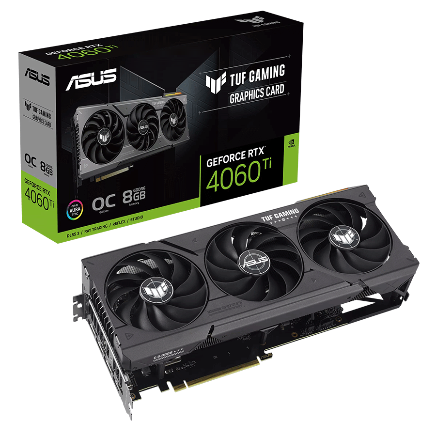 ASUS TUF-RTX4060TI-O8G-GAMING NVIDIA GeForce RTX 4060 Ti 8GB GDDR6 128bit HDMI 3xDP 90YV0J50-M0NA00
