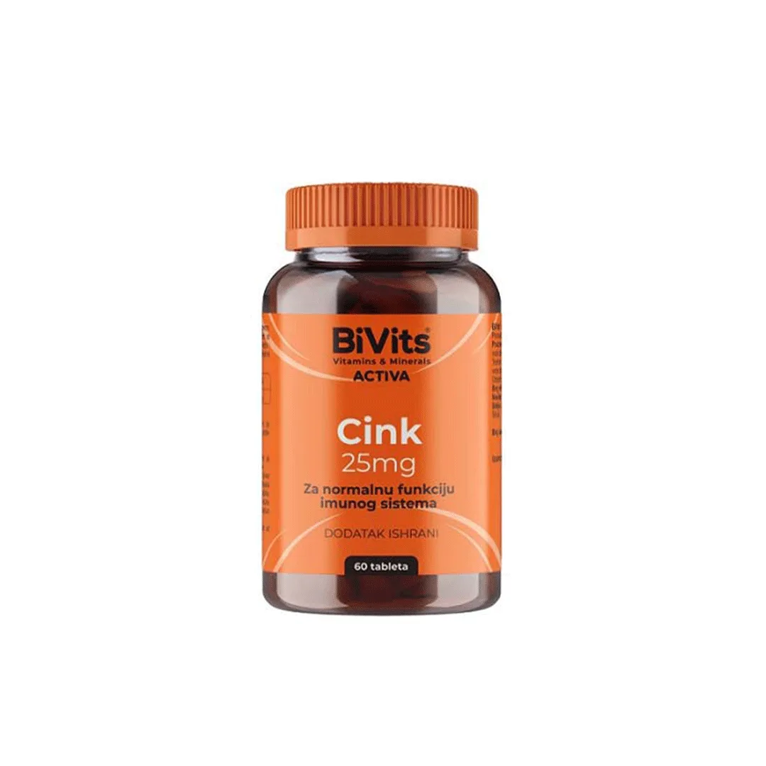 Bivits activa cink 25mg 60 tbl.