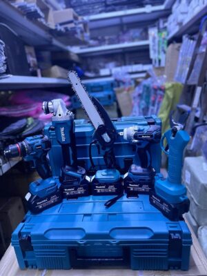 MAKITA SET 5 u 1 aku bušilica, brusilica, motorčica, udarni odvijač i makaze