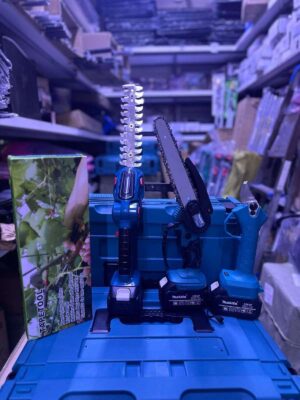 Set 4 u 1 za vrtlarstvo aku makaze, aku pila, aku motorka za živu ogradu i tape tool Gratis teleskop